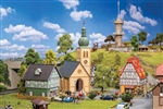 Faller 190038 HO Village Life Set Kit Church 2 Town Buildings