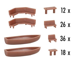 Faller 272439 N 64 Benches and 30 Tables Kit