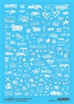 Fusion Scale Graphics 100213 HO Graffiti Decal Set Set #9 White
