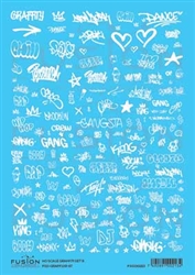 Fusion Scale Graphics 100213 HO Graffiti Decal Set Set #9 White