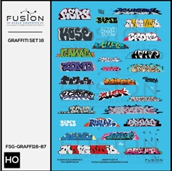 Fusion Scale Graphics 100397 HO Graffiti Decal Set Set #16