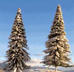 Grand Central Gems T13 Assorted Pine Trees w/Snow 3 to 9" Pkg 16