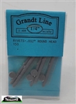 Grandt Line 153 O Rivets Round Head Plastic Pkg 175 .032" Diameter