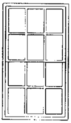 Grandt Line 3718 O Double-Hung Factory Windows for Masonry Buildings 12-Pane Scale 42 x 72" pkg(4)