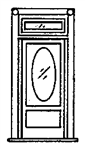 Grandt Line 5042 HO Door 36" Residential w/Oval Window, Frame & Transom