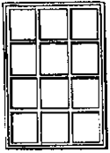 Grandt Line 5077 HO Window Single-Sash 12-Pane Scale 72 x 103" Pkg 4 