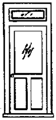 Grandt Line 5134 HO Doors 36" Wide w/Window & Transom