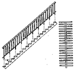 Grandt Line 5176 HO 35-Degree Concrete & Steel Staircase With Open Risers