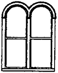 Grandt Line 5212 HO Windows Double Round-Top pkg 4