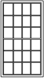 Grandt Line 5278 HO Masonry Windows pkg 8 12 over 12; Scale 48 x 86"
