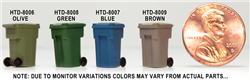 Hi-Tech 8006 HO 96-Gallon Wheeled Trash & Recycling Bin Kit Olive Green Pkg 6