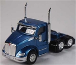 Herpa 410682 HO Kenworth T680 3-Axle Day-Cab Tractor Only 2-Pack Assembled Blue