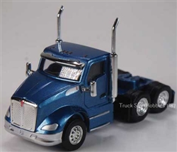 Herpa 410682 HO Kenworth T680 3-Axle Day-Cab Tractor Only 2-Pack Assembled Blue