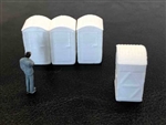 Herpa 5500 HO Porta Potty Unpainted, White pkg 4