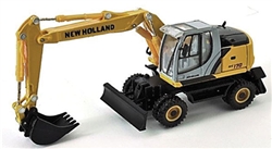 Herpa 6480 HO New Holland We170 Wheeled Excavator Yellow, Black