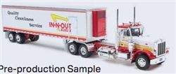 Iconic Replicas 430640 1/43 Peterbilt 359 Tractor with Van Trailer Assembled In-N-Out Burger