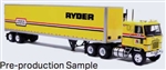 Iconic Replicas 430662 1/43 1970 GMC Astro 95 Tractor with Van Trailer Assembled Ryder Truck Rental