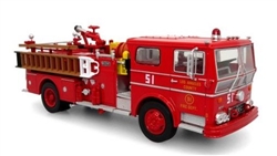 Iconic Replicas 500393 Ward LaFrance Ambassador P80 Fire Engine Assembled Los Angeles County California Fire Deparment Engine #51 1/50
