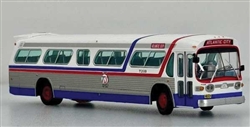 Iconic Replicas HO GM SDH-5307 New Look Suburban Bus Lighted Assembled Transport of New Jersey #720B Bicentennial
