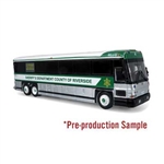 Iconic Replicas 870482 HO MCI D4000 Coach Assembled Riverside County Sheriff