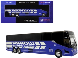 Iconic Replicas 870585 HO 2022 Prevost H3-45 Coach Assembled Arrow Stage Lines