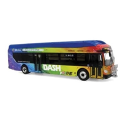 Iconic Replicas 870609 HO New Flyer Xcelsior XN40 Bus Assembled Dash Pride Scheme Rainbow Colors