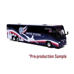 Iconic Replicas 870715 HO MCI J4500 Motorcoach Bus Assembled World Cup USA Soccer Team