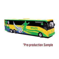 Iconic Replicas 870716 HO VanHool CX-45 Motorcoach Bus Assembled World Cup Brazil Soccer Team