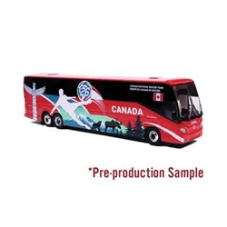 Iconic Replicas 870719 HO 2022 Prevost H3-45 Coach Assembled World Cup Canada Soccer Team