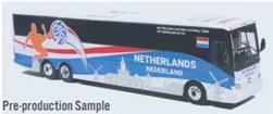 Iconic Replicas 870730 HO VanHool CX-45 Motorcoach Bus Assembled World Cup Netherlands Soccer Team blue red white black
