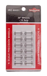 Intermountain 60051 N 36" Brass Wheel Set 12 Axles      
