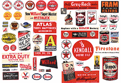 JL Innovative 284 HO Gas Station Posters & Signs 1940s-1960s Series II