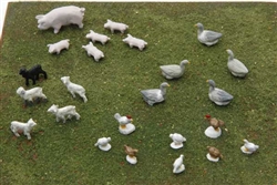 JL Innovative 338 HO Farmyard Small Animals Unpainted Metal Castings 24 Pieces