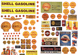 JL Innovative 488 HO Posters/Signs Kits Vintage Gas Station Signs Shell 1940s-1950s