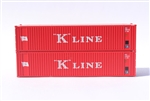 Jacksonville Terminal Company 405558 N K-Line 40' Container 2 pk