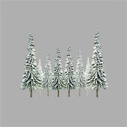 JTT 92007 Snow-Covered Spruce Trees 4 6" Tall Pkg 24 