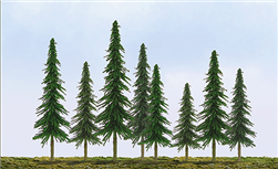 JTT 92027 HO Spruce Trees 4 to 6" 10.2 to 15.2cm pkg 24        