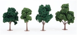 JTT 92132 Deciduous Trees Super Scenic Series Green 4 to 5" Pkg 4