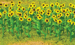 JTT 95523 HO Sunflowers 1" Tall Pkg 16