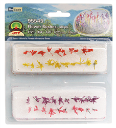 JTT 95545 HO Flower Bushes 1/2 to 3/4" Tall Pkg 40
