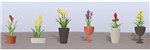 JTT 95567 HO Assorted Potted Flower Plants Set #2 Pkg 6