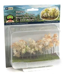 JTT 95625 Woods Edge Trees Beige-Green 2 to 2-1/2" Pkg 15