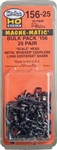 Kadee 156-25 HO #156 Whisker Scale Knuckle Couplers Kit Long Centerset Shank 25 Pair