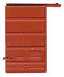 Kadee 2207 HO Replacement Doors Low Tackboard 6' Five Panel Superior Red Oxide 2 Pair
