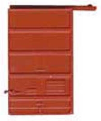 Kadee 2207 HO Replacement Doors Low Tackboard 6' Five Panel Superior Red Oxide 2 Pair
