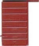 Kadee 2210 HO Replacement Doors High Tackboard 6' 7-Panel Superior Doors Red Oxide 2 Pair