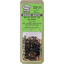 Kadee 58-25 HO #58 Scale Couplers Bulk Pkg 25 Pairs