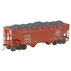 Kadee 7528 HO 50-Ton AAR Standard Offset 2-Bay Open Hopper w/Coal Load Milwaukee Road #96053 As Delivered 1948 Boxcar Red CMStP&P Logo