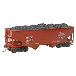 Kadee 7529 HO 50-Ton AAR Standard Offset 2-Bay Open Hopper with Coal Load Milwaukee Road #96050