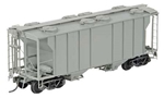 Kadee 8001 HO PS-2 2-Bay Covered Hopper Undecorated gray
